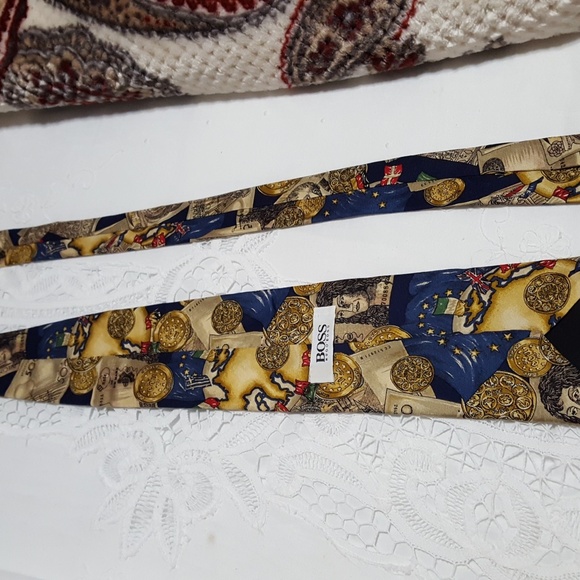 Luxury Hugo boss 100% silk tie original $128 Italy - Picture 6 of 8